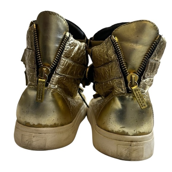 Giuseppe Zanotti gold Metallic Leather High-Top Sneakers ($1,090) main image 2